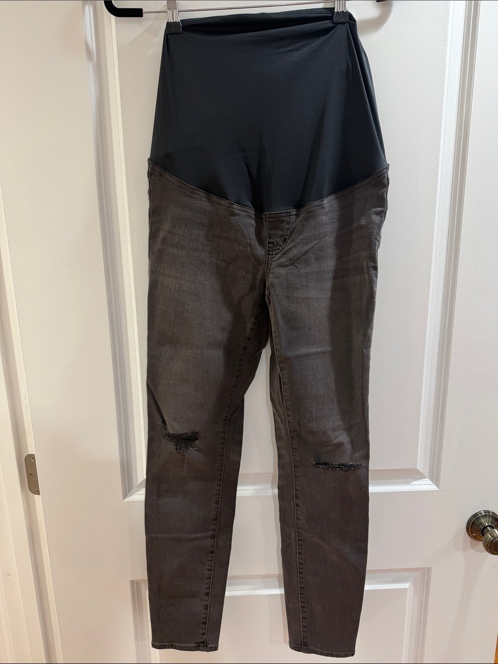 NWT! Madewell Maternity Skinny Grey Jeans - With Black Stretch Panel Size 26